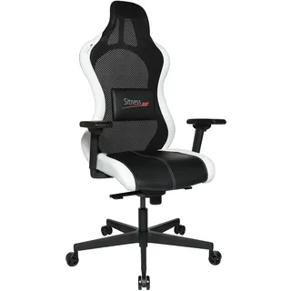 Topstar Bürostuhl Gamingstuhl Sitness RS Sport Plus Continental Kunstleder inkl. Armlehnen weiß/schwarz mit Lordosenkissen