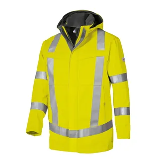 BP 2230-881-86-XS Wetterfeste Jacke, Stehkragen, abnehmbare Kapuze , 350,00 g/m2 , Warngelb, XS