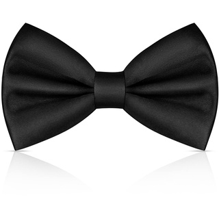 URAQT Fliege Herren, Klassische Einfarbig Fliegen für Männer, Schmale Smoking Fliege Schleife mit Haken, Einstellbar Bow Tie für Hochzeit Party(Schwarz)