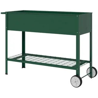 Outsunny Hochbeet, Grün, Metall, Kunststoff , 44x80x109 cm , Gartenzubehör, Hochbeete