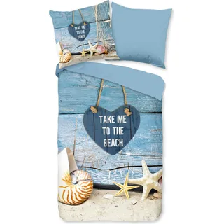 Bettbezug Pure 135x200 + 1* 80x80 cm - 100 % Polyester - Beach