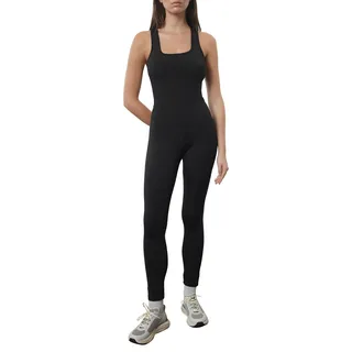 Matte Fabric Black Sports Jumpsuit with Back Detail - Thmaw25Tu00001