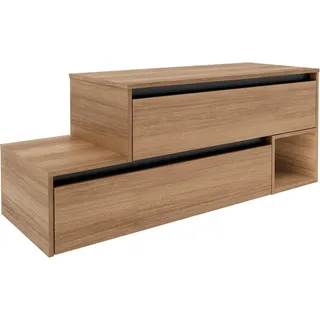Fackelmann Waschbeckenunterschrank rechts Vita 128,7cmx51,6cmx46,5cm Oak/Schwarz