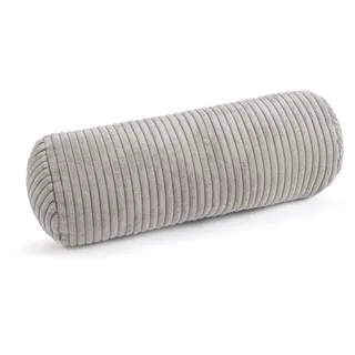 Nackenrolle MAGMA HEIMTEX "SHARA Nackenrolle", grau, B:0cm H:0cm L:40cm Ø:15cm, Faserbällchen (Polyester), Polyamid, Polyester, Funktionskissen, Nackenrolle, Kuschelige Nackenrolle aus Cord – Komfort trifft Stil