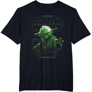 Star Wars Yoda Use The Force T-Shirt, Herren Große Größen, Schwarz, 6X Tall