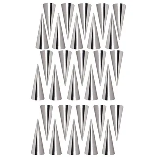 FantasyDay Cannoli Backform, 20 Stück Edelstahl Schillerlockenform Set Gerade Röhrchen Hörnchen Schaumrollenformen Sahnerollen - Cannoli Röhrchen Edelstahl Kuchen Gebäck Spirale Horn Cone Backzubehör