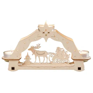 Leuchter Weihnachtsmann, für 3 Teelichte 24,5 x 13,5 x 6cm NEU Teelichthalter