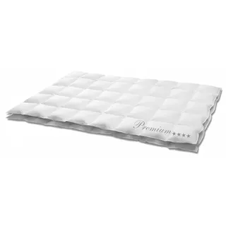 Hanskruchen Daunendecke Premium 4 Sterne Extra Leicht 155 x 200 cm - Weiß