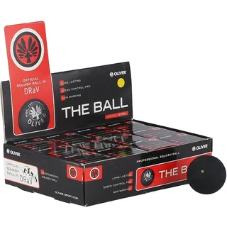 OLIVER Squashball (1 gelber Punkt, Speed langsam) schwarz - 12er Box
