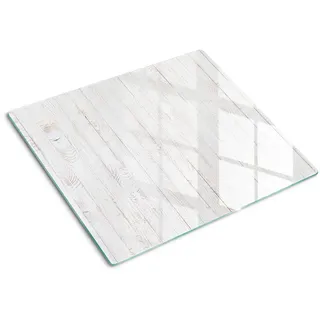 Tulup Glasplatte 60x52 cm Holz , Weiß , Glas , 60x0.4x52 cm , Küchen, Küchenelektrogeräte, Herde, Herdabdeckplatten