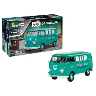 REVELL 05648 Gift Set VW T1 Bus 150 Years of Vaillant 1:24 Scale Unbuilt/Unpainted Plastic Model Kit Hase Modelfahrzeug, Mehrfarbig, Mittel