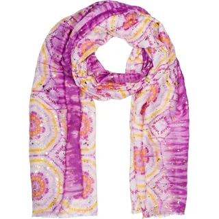 styleBREAKER Schal "Schal mit Batik Muster Metallic" 1 Stk., violett, gelb