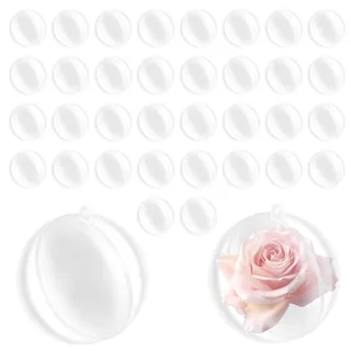 CHUENHEI 40 Stück Acrylkugeln 8cm, Weihnachtskugeln Transparent Plastik Kugeln Acrylkugeln zum Befüllen, Durchsichtige Kunststoffkugeln für DIY Weihnachtsbaum Dekoration Hochzeit Party Geburtstag