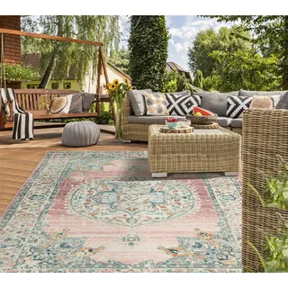 The CarPET »Palma« rechteckig 4 mm Höhe Outdoor moderner robuster In und Outdoor Teppich, pink,