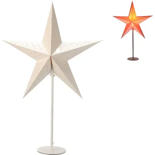 Weihnachtstern Tischlampe Papierstern H65cm 220V An/Aus Schalter - Weiß