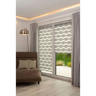 K-HOME Klemmfix Doppelrollo Welle 80 x 150 cm grau