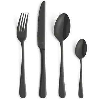 AMEFA AUSTIN Besteck Set 8 Personen (schwarz) | 32-teilig | Besteck Set schwarz aus rostfreiem Edelstahl 18/0 | PVD-veredelt | schwarzes Besteckset 8 Personen mit außergewöhnlichem Look