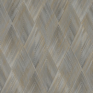 Rasch Tapete 844153 - Vliestapete in Dunkelgrau, Schwarz und Gold mit geometrischem Muster aus Rauten aus der Kollektion Perfecto VI - 10,05m x 0,53m (LxB)