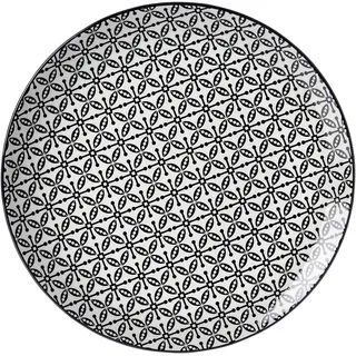 Ritzenhoff & Breker 4er-Set Ritzenhoff & Breker Frühstücksteller Takeo Leaves Ø 21,5 cm Porzellan Schwarz