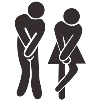 EROSPA® Türaufkleber, Toilette WC Wandaufkleber, Frauen Männer Schwarz, 13 x 22 cm