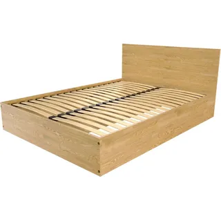 Bettkasten 2 Sitzer aus Holz mit Kopfteil - 160x200 - Honig