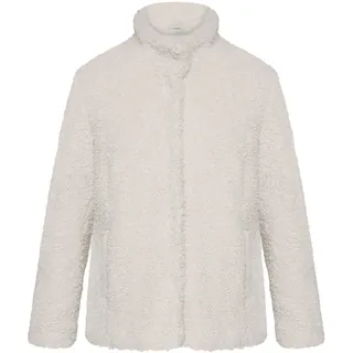 Plüschjacke BETTY & CO "Plüschjacke mit Stehkragen", Damen, Gr. 46, beige (cream), Obermaterial: 100% Polyester PES., Jacken Plüschjacke