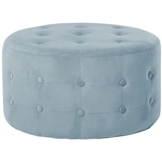Beliani Pouf Tampa 55/55/30 cm , Grau , Textil , Rund , 55x30x55 cm , Wohnzimmer, Sessel, Hocker & Hockerbänke, Poufs
