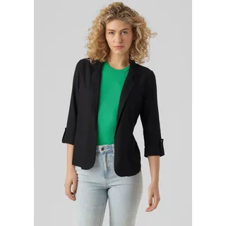 Vero Moda Kurzblazer "VMJESMILO 3/4 LOOSE BLAZER WVN NOOS" mit Leinen, schwarz