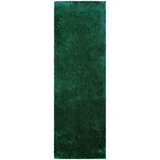 Hochflor-Läufer BRUNO BANANI "Dana Teppich, Kundenliebling" Gr. 12, grün (dunkelgrün), B:80cm H:30mm L:250cm, Kunstfaser, Teppiche, Hochflor-Läufer, Brücke, uni, weich, Mikrofaser, Diele, Flur, Wohnzimmer, Schlafzimmer