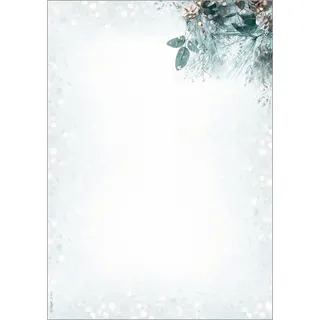 Sigel DP424 Weihnachts-Briefpapier "Eucalyptus magic", DIN A4, 100 Blatt, weihnachtliches Motiv, aus nachhaltigem Papier