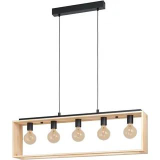 EGLO Famborough 5-flg. 110 cm rechteckig schwarz-natur
