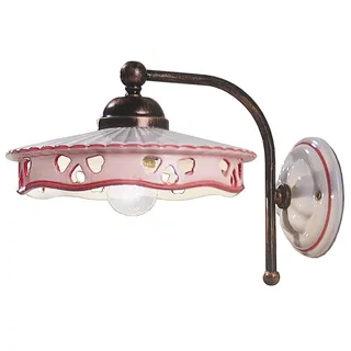Licht-Erlebnisse Wandleuchte Aldo Keramik Metall E27 B: 23 cm Landhaus IP20