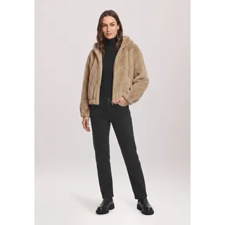 GIL BRET Plüschjacke mit Kapuze Silber Mink 44