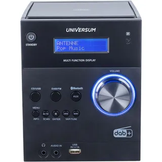 Universum MS 300-21 Stereoanlage AUX, Bluetooth®, CD, DAB+, UKW, USB, Akku-Ladefunktion, Inkl. Fern