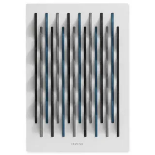 Kunstloft Holzbild Schwarz-Weiß 45/65 cm , Blau, Schwarz , Holz , 5.46x65 cm , Bilder & Rahmen, Bilder, Sonstige Wandbilder