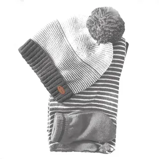 MacBeen Unisex Kinder Handschuhen, Mütze und Schal, für Babys von 9 bis 18 Monaten, Farbe: Grau Winter-Zubehör-Set, S