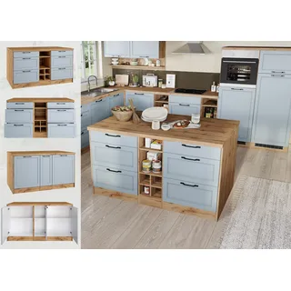 kochstation Kücheninsel KS-Lana 153 cm Blau