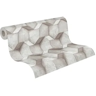 A.S. Création Vliestapete Betonoptik 10 m x 0,32 m 300 g Beige/Grau/Silber 388273
