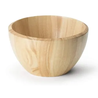 Continenta Salatschüssel aus Gummibaumholz, Holzschüssel, Holzschale, Obstschale, Größe: Ø 25 x 14,5 cm, aus Gummibaum