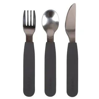 Filibabba Silicone cutlery set - Stone Grey