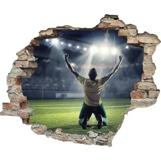 Queence Wandtattoo »Fußball Torjubel« Wandsticker, Wandbild, selbstklebend, 3D, Wanddurchbruch, bunt
