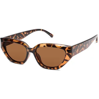 SOJOS Cateye Polarisiert Sonnenbrille Damen Vintage Eckig Retro Coole Frauen Schmale UV400 Schutz Klassische Outdoor Moderne Sonnenbrillen SJ2237 mit Schildpatt Gestell Braun Linse