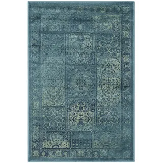 SAFAVIEH Traditionell Teppich für Wohnzimmer, Esszimmer, Schlafzimmer - Vintage Collection, Kurzer Flor, Türkis und Multi, 99 X 170 cm