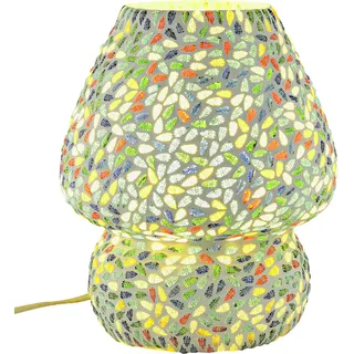 Boho Deko Tischlampe Nachtischlampe aus Glas Mosaik Aubina -4-