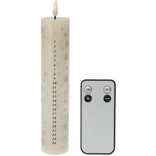 LED-Adventskerze mit Fernbedienung und warmweiße Flamme, Ø 5 x 25 cm
