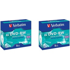 Verbatim DVD-RW 4X Speed 10er Pack Jewel Case DVD-Rohlinge Re-recordable