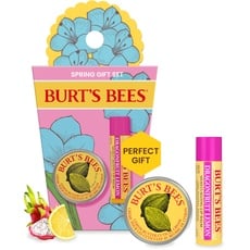 Burt's Bees Geschenkset für Lippen und Hände, Drachenfrucht-Zitrone Lippenbalsam und Mini-Nagelhautcreme, Frühlingsüberraschung Limited Edition