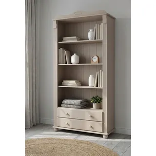 Bücherregal OTTO HOME "Adele, Standregal, Regal", kaschmir, B:92cm H:185,5cm T:39,5cm, Massivholz, Regale, Bücherregal, aus massiver Kiefer, Breite 92 cm, mit 2 Schubladen, FSC