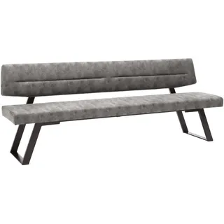 Dieter Knoll Sitzbank , Grau , Metall, Textil , Uni , 230x85x58 cm , Lederauswahl, Stoffauswahl, Typenauswahl, mit Rückenlehne , Esszimmer, Bänke, Sitzbänke, Polsterbänke