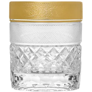 ARNSTADT KRISTALL Whiskyglas Rococo (9,3 cm) Kristallglas mundgeblasen · handgeschliffen · Handmade in Germany · inkl. 24 Karat Goldrand